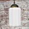 Vintage White Opaline Glass and Brass Pendant Lamp 6