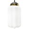 Lámpara colgante vintage de latón y vidrio opalino blanco, Imagen 1