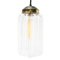 Vintage Clear Glass and Brass Pendant Lamp, Image 1