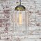 Vintage Clear Glass and Brass Pendant Lamp 4