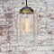 Vintage Clear Glass and Brass Pendant Lamp, Image 4