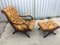 Chesterfield Armchair with Pouf Set, 1950s, Set of 2 18