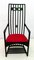 Sessel mit hoher Rückenlehne aus Eiche & Glaspaste von Charles Rennie Mackintosh, 1970er 1