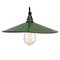 Vintage Dutch Green Enamel Ceiling Lamp 1