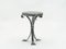Art Deco Hammered Steel and Wood Tray Pedestal Table, 1940s, Image 2