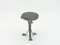 Art Deco Hammered Steel and Wood Tray Pedestal Table, 1940s, Image 1