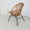 Vintage Rattan and Steel Lounge Chair from Rohé Noordwolde, 1950s 4
