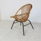 Vintage Rattan and Steel Lounge Chair from Rohé Noordwolde, 1950s, Image 4