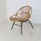 Vintage Rattan and Steel Lounge Chair from Rohé Noordwolde, 1950s, Image 1