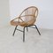 Vintage Rattan and Steel Lounge Chair from Rohé Noordwolde, 1950s 5