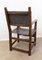 Antique Spanish Leather and Oak Armchair, Image 5