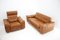 Living Room Set in Cognac Leather, 1970s, Set of 3 4