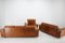 Living Room Set in Cognac Leather, 1970s, Set of 3 3