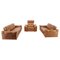 Mobilier de Salon en Cuir Cognac, 1970s, Set de 3 1