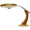 Mid-Century Oak and Gold Desk Lamp from Fase, Madrid, 1950s 6