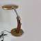 Mid-Century Oak and Gold Desk Lamp from Fase, Madrid, 1950s 5