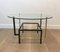 French Black Lacquered & Brass Round Coffee Table with Glass Top Attributed to Mathieu Matégot, 1950s, Image 5