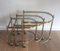 French Brass Nesting Drinks Trolleys with Removable Trays by Maison Bagués, 1940s, Set of 3 3