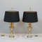 Vintage Golden Metal and Steel Lamps from Maison Charles, Set of 2 1
