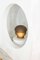 Kleine Kumo Lampe in Rauchgrau mit taupefarbenem Sockel 3