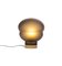 Kleine Kumo Lampe in Rauchgrau mit taupefarbenem Sockel 1