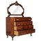 Art Nouveau Carved Burl Walnut Dresser with Mirror from Testolini e Salviati 2