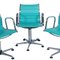 Chrome-Plated Steel and Leatherette Adjustable Desk Chairs, 1960s, Set of 3 4