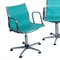 Chrome-Plated Steel and Leatherette Adjustable Desk Chairs, 1960s, Set of 3, Image 3