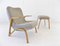 Concave Chair and Ottoman Set by Paul Bode for Deutsche Federholzgesellschaft, 1960s, Set of 2 2