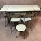 Pale Green Formica Dining Table & Chairs Set, 1950s, Set of 6 1