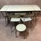 Pale Green Formica Dining Table & Chairs Set, 1950s, Set of 6, Image 1