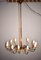 Lampadario a 12 luci in ottone, Italia, anni '50, Immagine 3