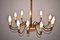 Italian Brass 12-Light Chandelier, 1950s, Image 5