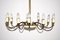 Italian Brass 12-Light Chandelier, 1950s 11