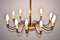 Italian Brass 12-Light Chandelier, 1950s 4