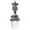 Vintage Industrial Gray Silver Metal and Clear Glass Pendant Lamp, Image 1