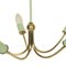 Art Deco Italian Gilt Brass and Painted Brass 5-Light Ceiling Lamp, 1920s, Image 4