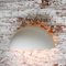 Vintage Industrial White Round Opaline Glass Sconce, Image 7