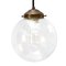 Lampe à Suspension Globe Vintage en Verre Bullé et Laiton, Pays-Bas 4