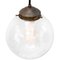 Vintage Dutch Bubble Glass and Brass Globe Pendant Lamp, Image 2