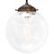 Lampada a sospensione sferica vintage in vetro a bolle e ottone, Immagine 3