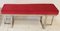 Banc Vintage en Acier et Tissu Rouge, 1970s 1