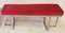 Vintage Steel and Red Fabric Bench, 1970s 1