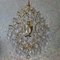 Regency Italian Gilded Chandelier with Crystal Glass, 1960s, Image 1