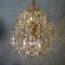 Lámpara de araña Regency italiana dorada con cristal, años 60, Imagen 2