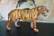 Handbemalte Vintage Papier Machete Tiger Skulptur aus lackiertem Leder, 1960er 9