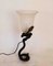 Art Deco Wrought Iron Snake Table Lamp in the Style of Edgar Brandt, 1940s 4