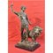 Bronze Krieger mit Speer- und Löwen Skulptur von Antoine Louis Barye, 19. Jh 2
