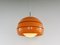 Lampada da soffitto vintage in metallo arancione e vetro, anni '70, Immagine 6