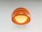 Vintage Deckenlampe aus orangefarbenem Metall & Glas, 1970er 5